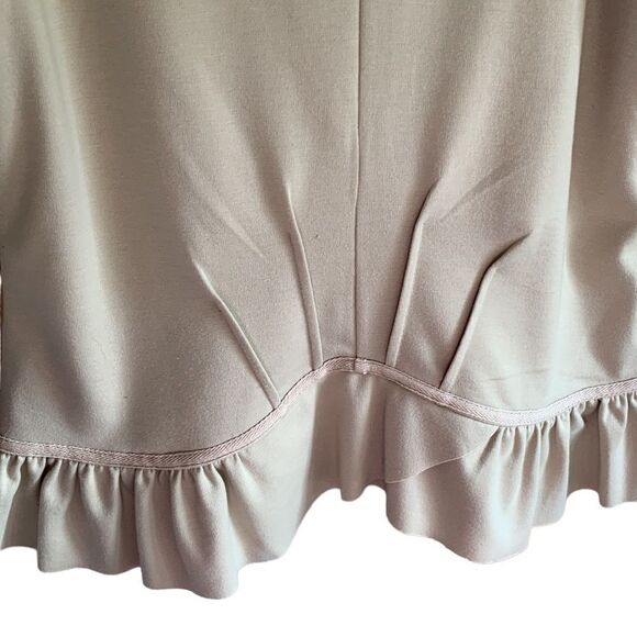 Downeast Basics Ruffle Cardigan Beige Top Size Med - Picture 7 of 10